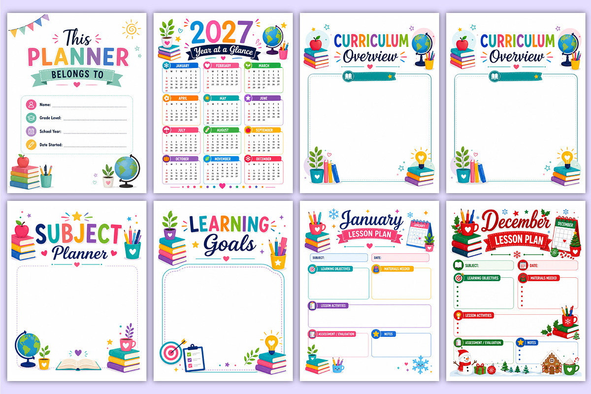 2027 Homeschool Planner Kit | Lesson, a Stationery Template by Mustafiz (Photo 2 of 4)