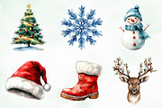 Watercolor Brush Doodle Christmas, an Illustration by Creative Art (Thumbnail 2 of 10)