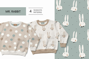Mr. Rabbit, a Pattern Graphic by Olena Kuznietsova