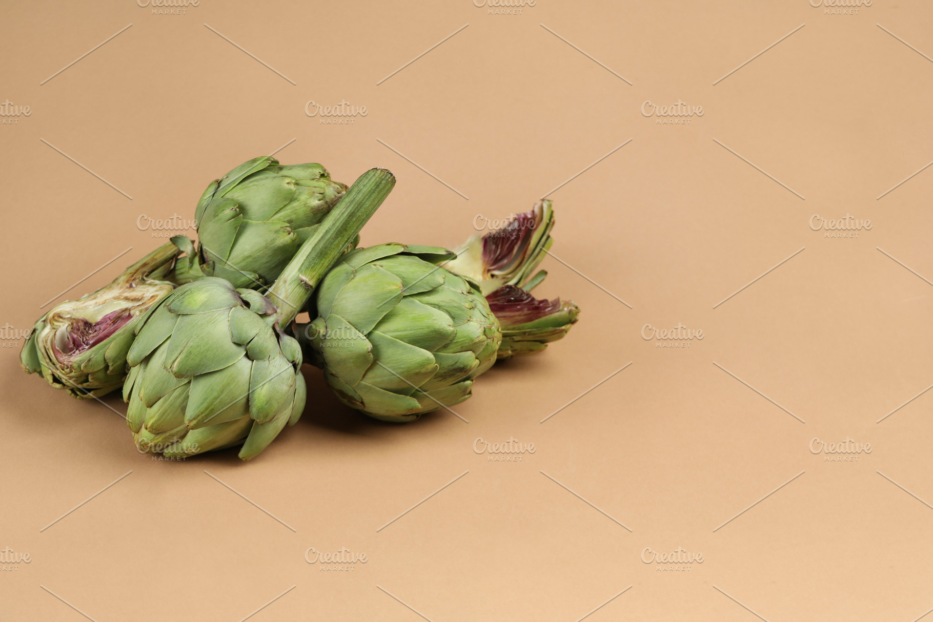 Concept of healthy food with artichoke, space for text, a Food & Drink Photo by AtlasStudio PRO