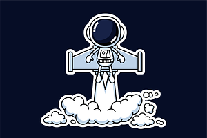 Cute Astronaut With Jet Pack