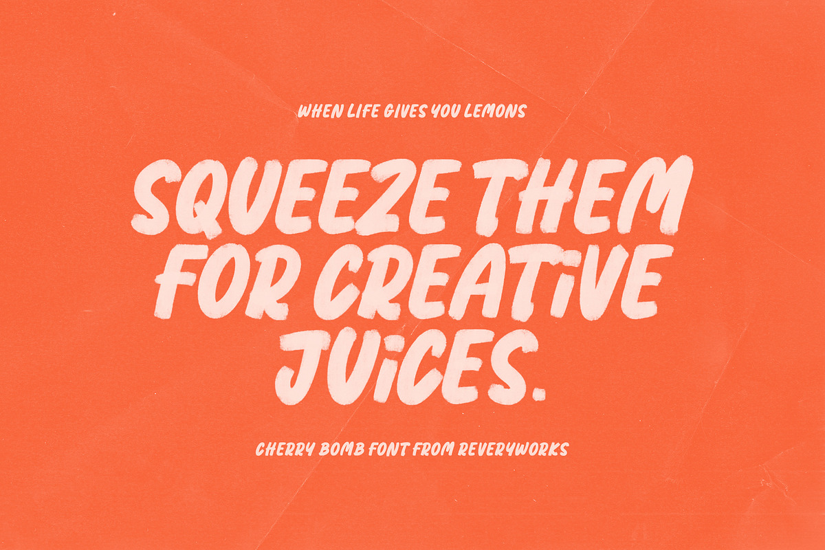 Cherry Bomb - A Chubby Marker Font, a Font by ReveryWorks (Photo 5 of 12)