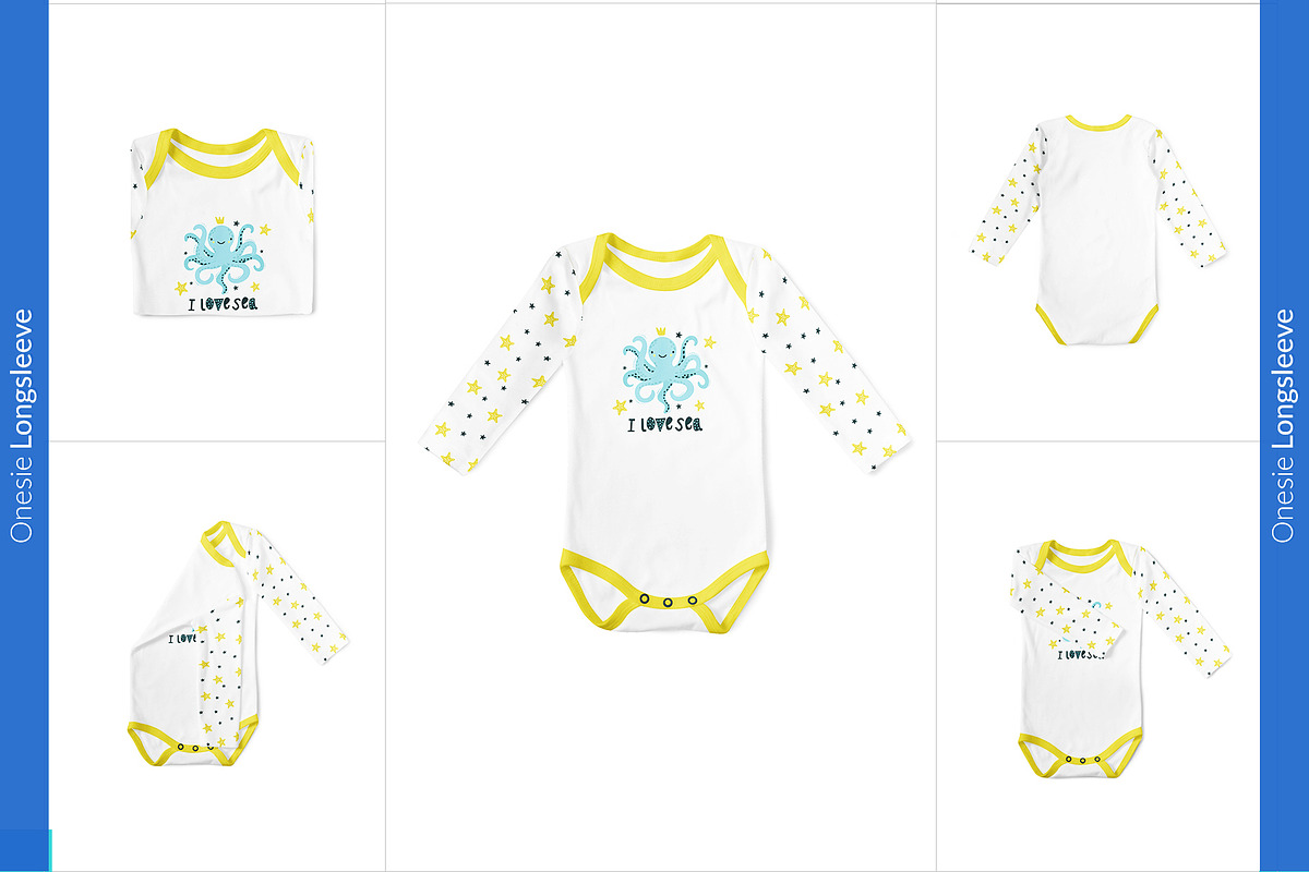 20x Baby Onesies BUNDLE Mock-up Sets, a Books & Magazine Mockup by BlackMocca (Photo 17 of 28)