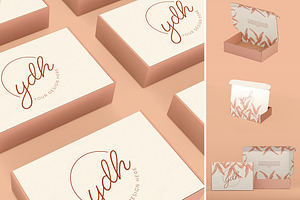 Cardboard Mailer Box Mockup Set