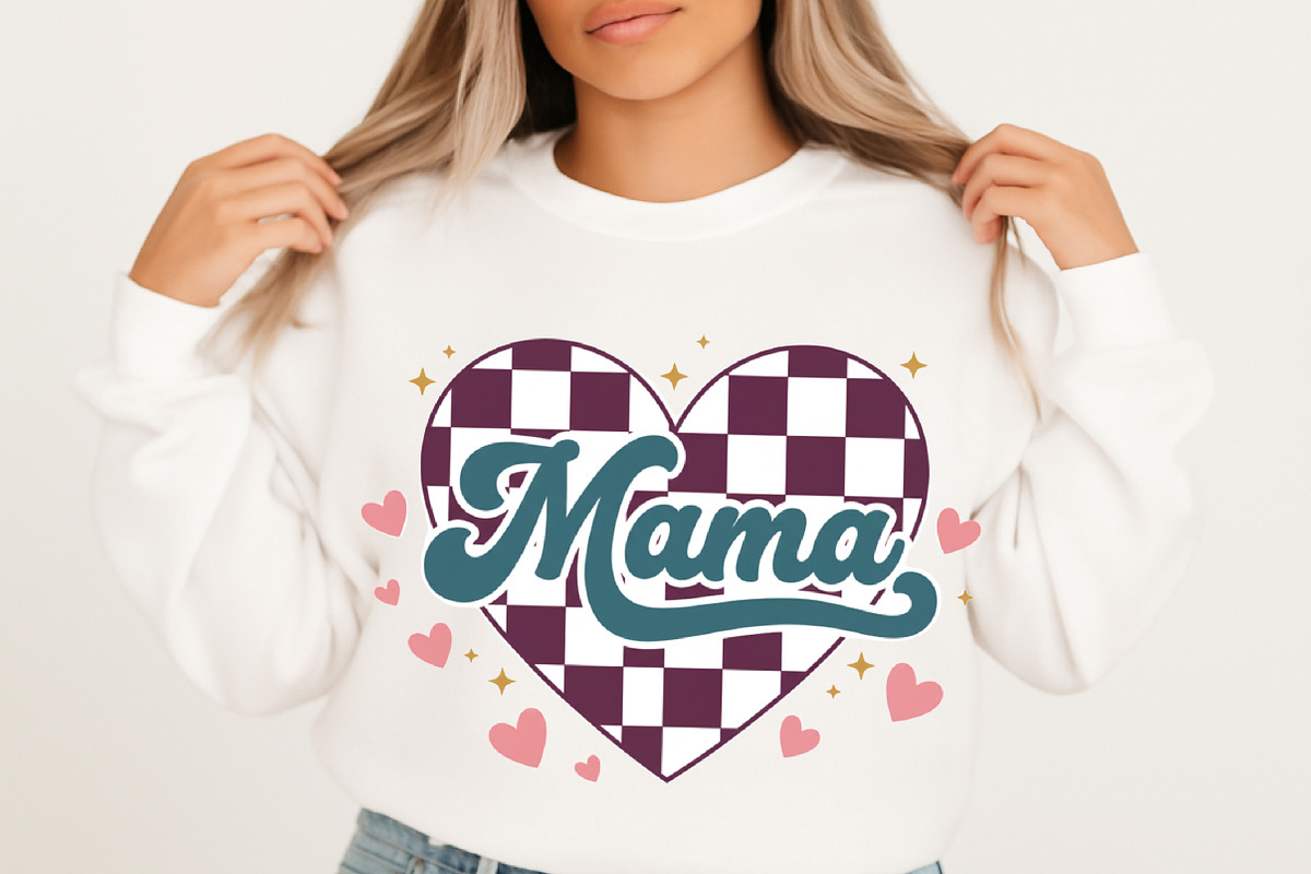 Mama Checkered Heart PNG, Valentines, an Illustration by designcity5 (Photo 7 of 9)