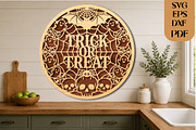 Trick or Treat Halloween Laser Cut, an Object Graphic by DreamCafeArt (Thumbnail 3 of 4)