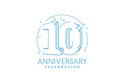 Anniversary 10. 3d number ten, an Outline Icon by Sunny (Thumbnail 1 of 2)