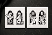 Magic Beasts Engraving Style Vector, an Animal Illustration by Croisy (Thumbnail 2 of 8)