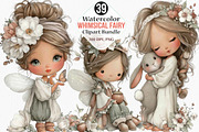 Watercolor Whimsical Fairy Clipart, an Illustration by Canvas Craft (Thumbnail 1 of 8)