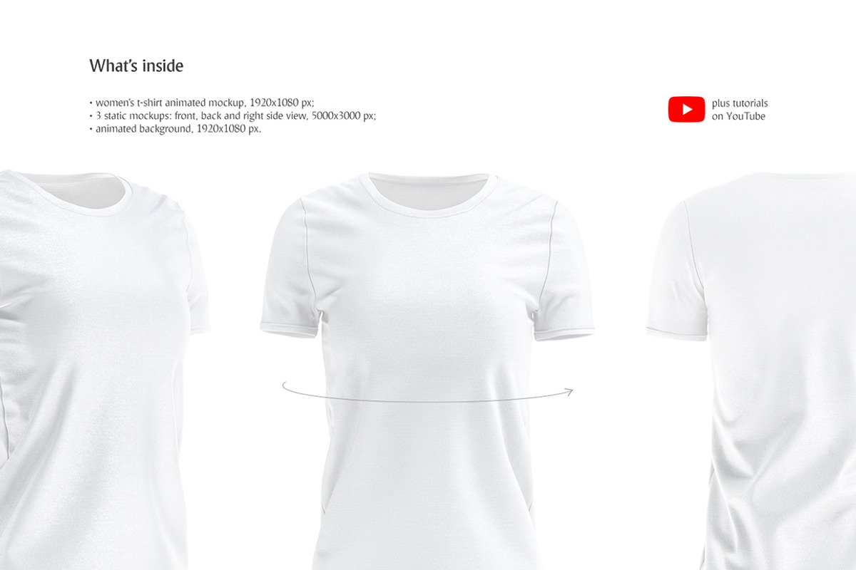 Women's T-shirt Animated Mockup, a Shirt Mockup by rebrandy (Photo 3 of 11)