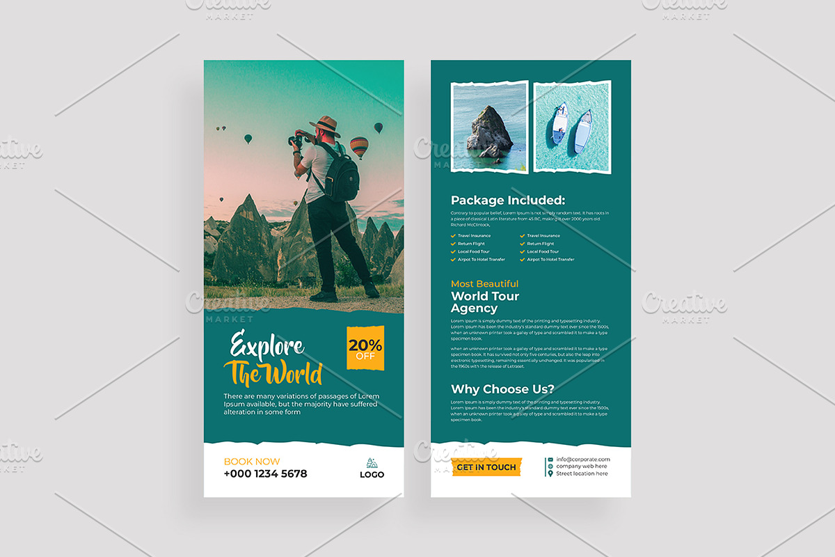 Travel Rack Card or Dl Flyer, a Flyer Template by Shahjahangdb1