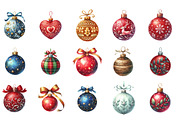 Christmas Ornament Clipart, an Illustration by Designking (Thumbnail 3 of 5)