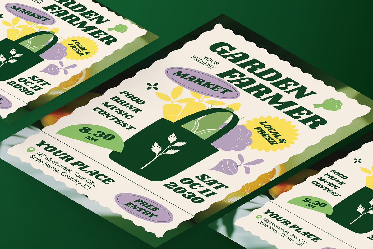 Garden Farmers Market Flyer Set, a Flyer Template by Annora Studio (Photo 5 of 6)