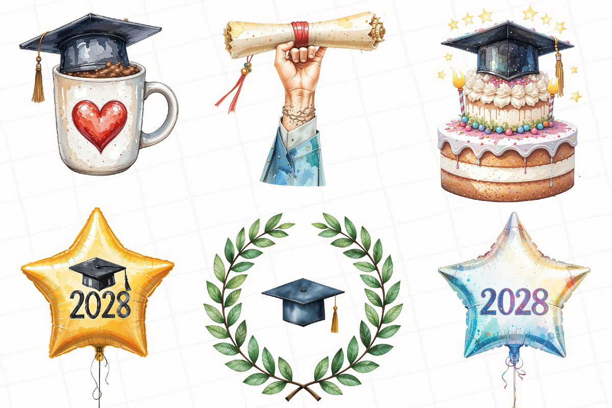 Graduation Sublimation Clipart, an Illustration by OK Design (Photo 3 of 5)