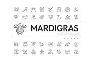 Mardi Gras Linear Icons Set, an Outline Icon by Prosymbols (Thumbnail 1 of 5)