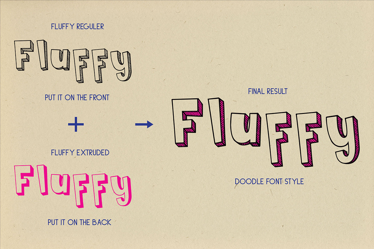 Fluffy Monsta - Cute Doodle Font, a Font by Graphiqa Studio (Photo 11 of 11)