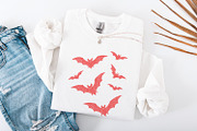 Hand Drawn Red Bats PNG, Halloween, an Illustration by SharpMarketplace (Thumbnail 4 of 9)