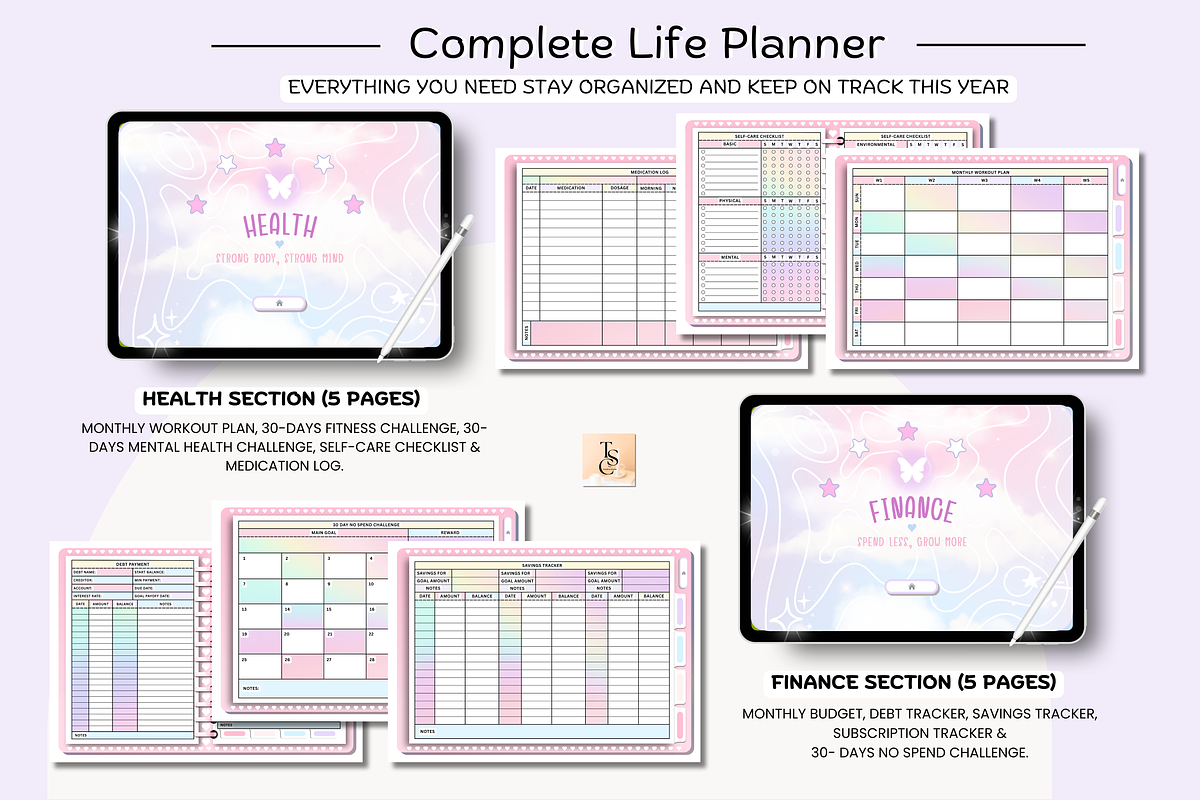 Pink Pastel Digital Planner preview 7