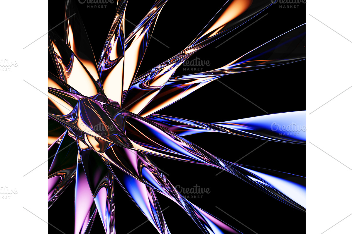 Floral pattern of neon glass spiral, a Pattern Graphic by Marozhkastudio