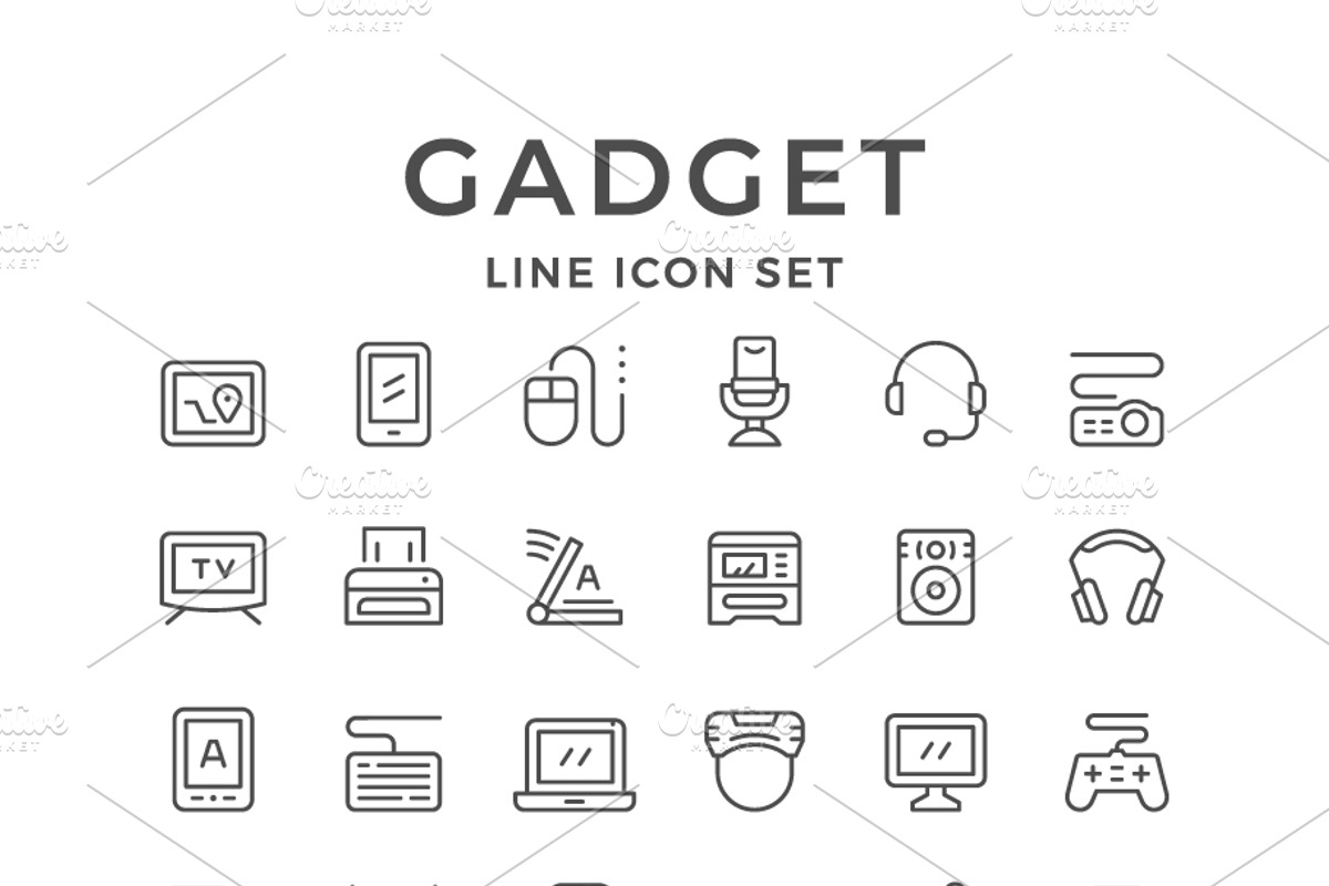 Set line icons of gadget, an Outline Icon by motorama (Photo 1 of 2)