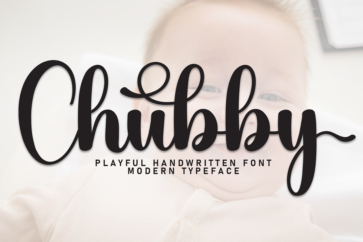 Chubby | Script Font, a Handwritten Font by Scratchones (Photo 1 of 9)