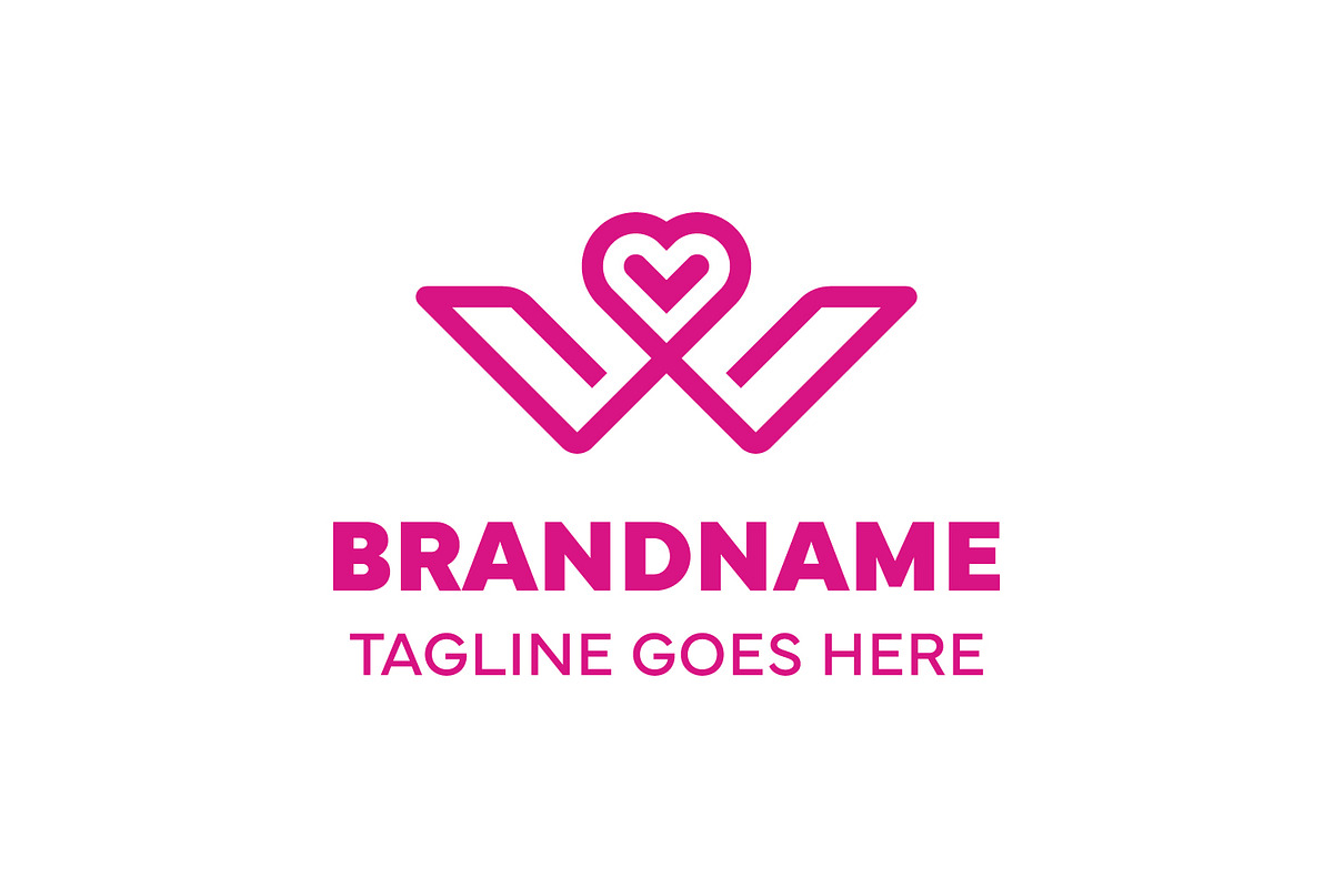 Letter W Love Monoline Simple Logo, a Branding & Logo Template by Pray Art Design Studio (Photo 1 of 2)