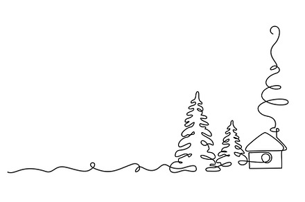 Christmas decoration. Winter country, a Decorative Illustration by Valenty