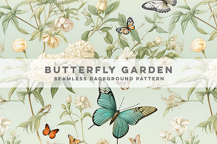 Butterfly Garden Seamless Pattern