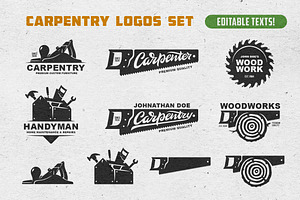 Carpentry Handyman Logos Set