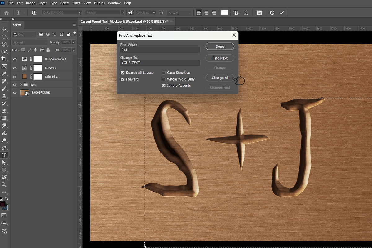 Carved Wood Text Mockup Template, a Mockup by Trot (Photo 4 of 5)