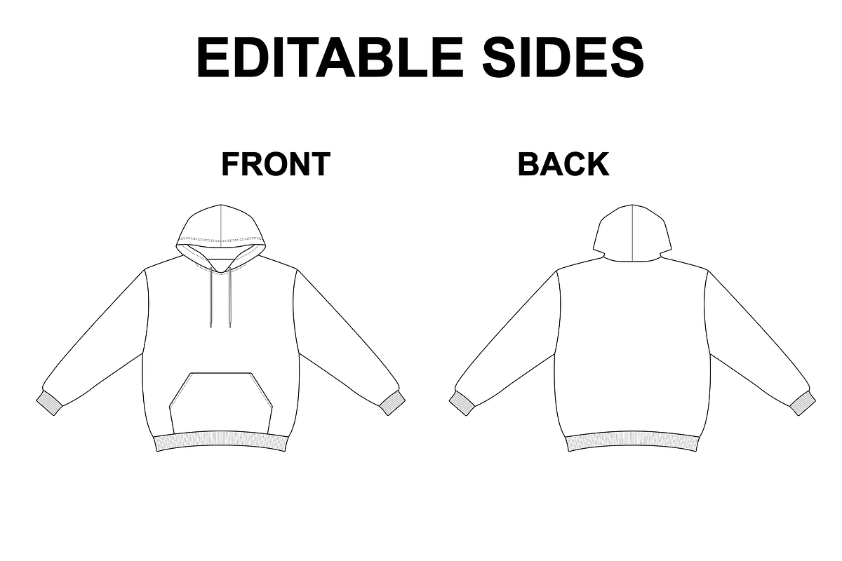 Basic Hoodie Vector Flat Mockup, a Hoody Mockup by Infinity Mockups (Photo 2 of 9)