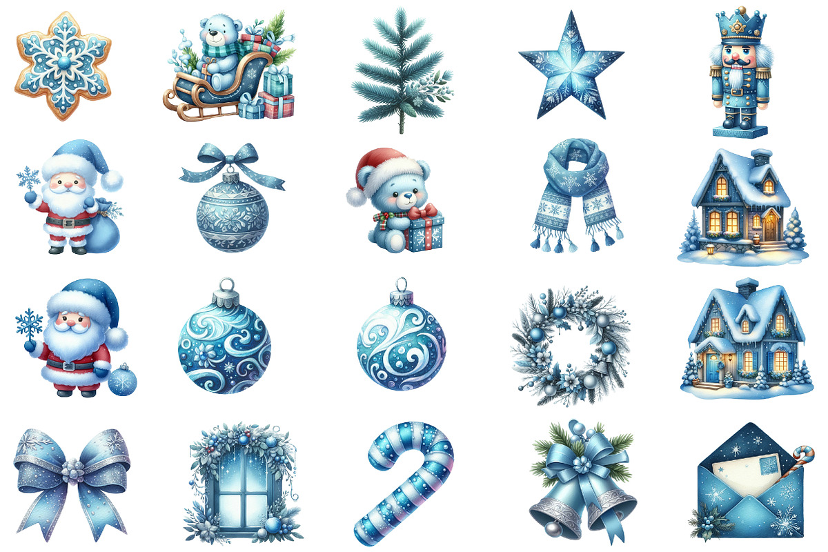 Blue Christmas Clipart, an Illustration by Designworld (Photo 2 of 5)
