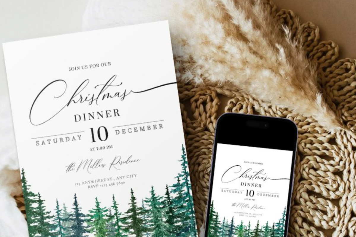 Editable Christmas Invitation, an Invitation Template by ForeverPrint (Photo 4 of 8)
