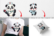 Nurse Panda Clipart, a Graphic by Artnoy (Thumbnail 3 of 5)