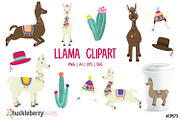 Llama Clipart, an Illustration by Huckleberry Hearts (Thumbnail 1 of 3)