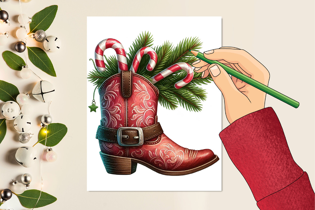 Christmas Western PNG, an Illustration by Designking (Photo 2 of 4)