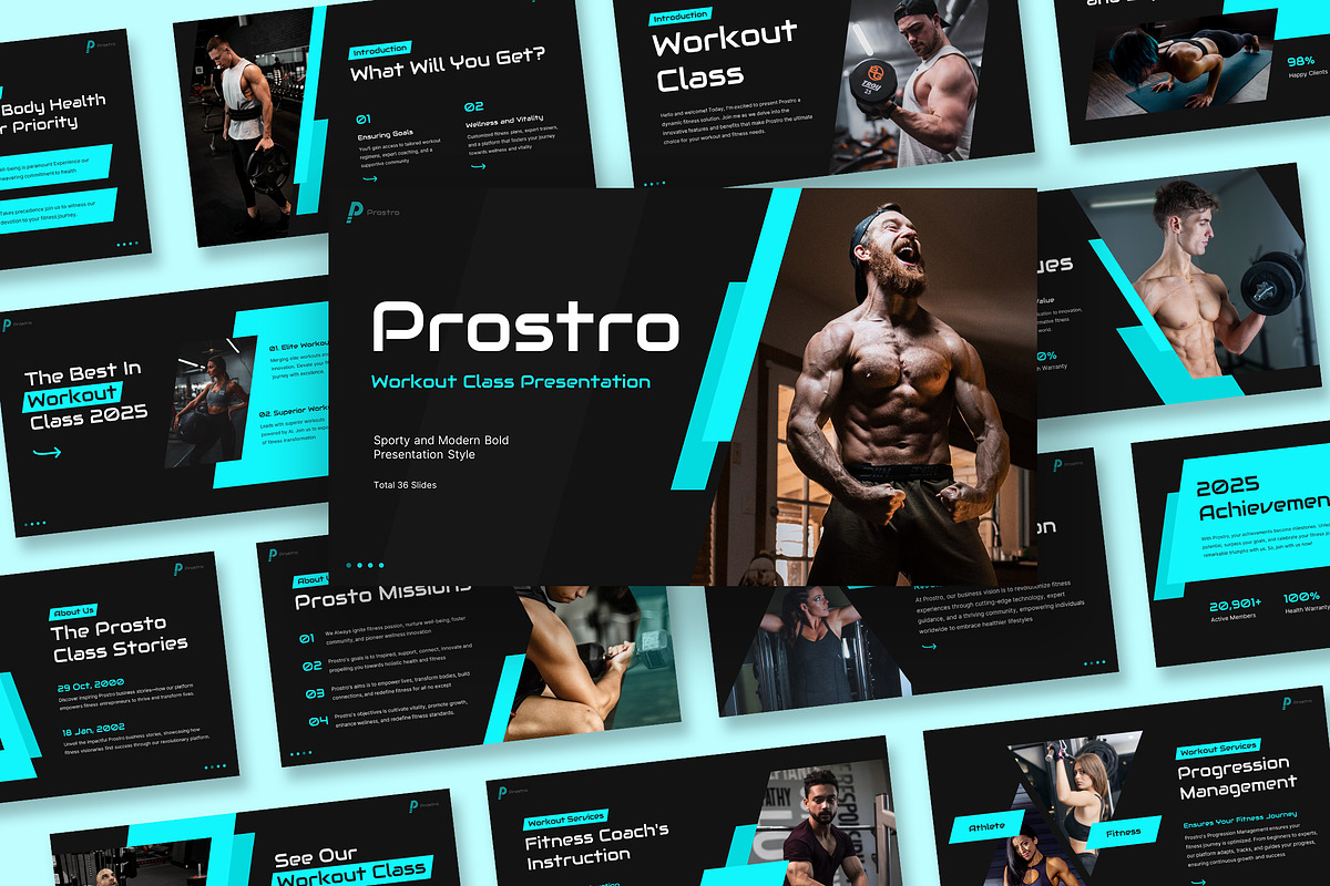 Prostro Workout Class Keynote, a Presentation Template by kerismaker (Photo 1 of 11)