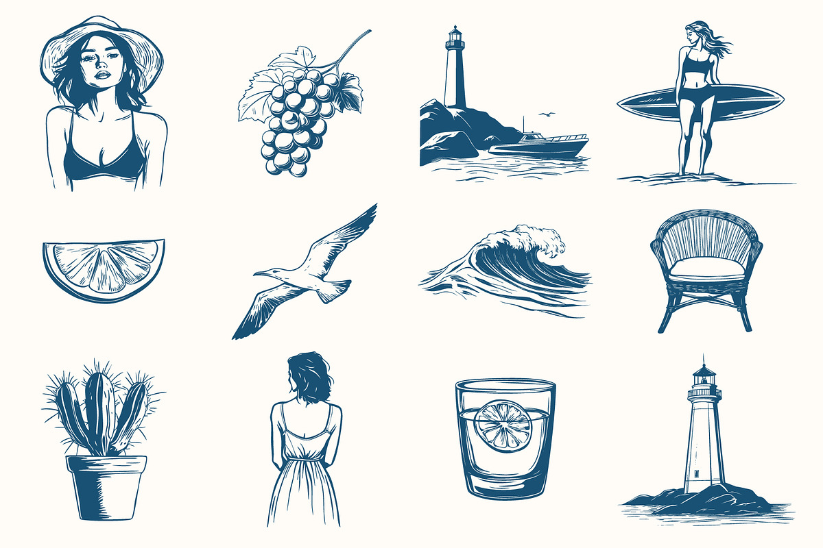 La Dolce Vita Summer Illustrations, an Object Illustration by NatalieArtShop (Photo 14 of 17)
