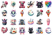 Watercolor Spooky Cute PNG, an Illustration by SinaCreation (Thumbnail 2 of 7)