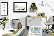Office Rug, Wall & Frames Mock Up, a Print Template by Whimsicality (Thumbnail 4 of 6)