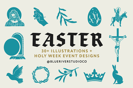 Easter Icons + Sermon Series Bundle, an Illustration by Blue River Studio