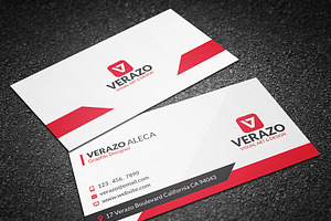 Modern Red Creative Business Card