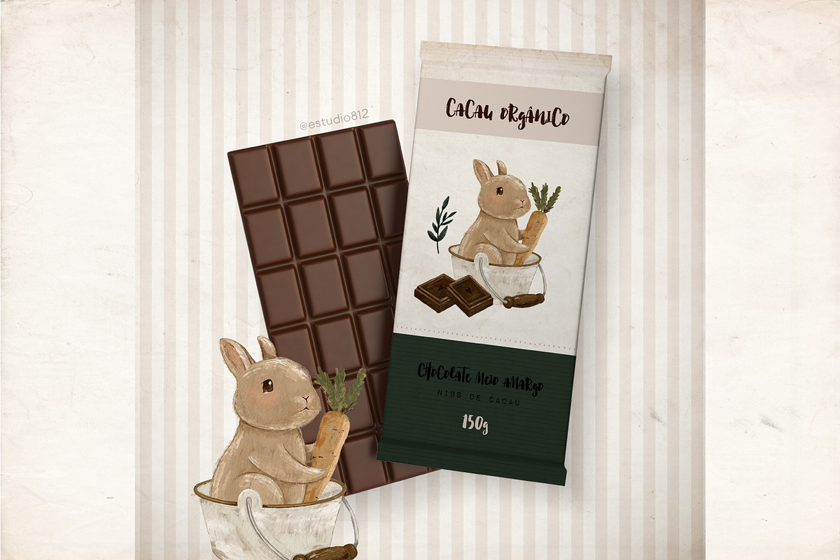 Cute vintage easter clipart set, an Illustration by Estudio 812 (Photo 4 of 7)