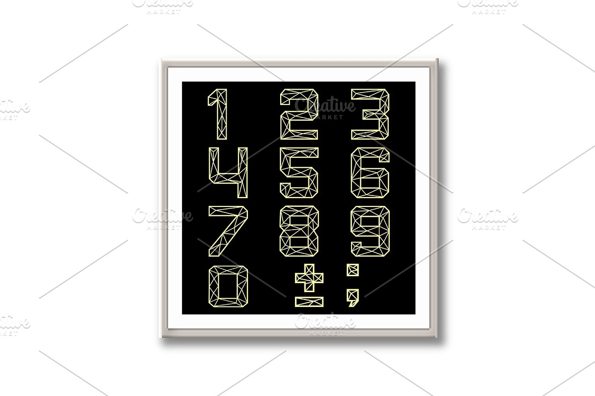 Gold numbers on a black background, an Outline Icon by RODINA (Photo 3 of 3)