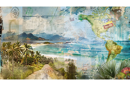 Vintage Cartographic Dreamscape, a Background Photo by LaVika