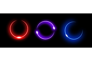 Neon circles with colorful glow, an Illustration by skripnikbb
