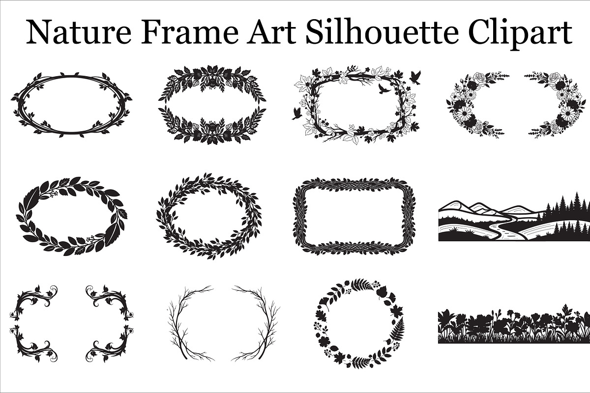 Decorative Nature Frame Silhouette, a Graphic by BIPLOB EXPERT (Photo 1 of 13)