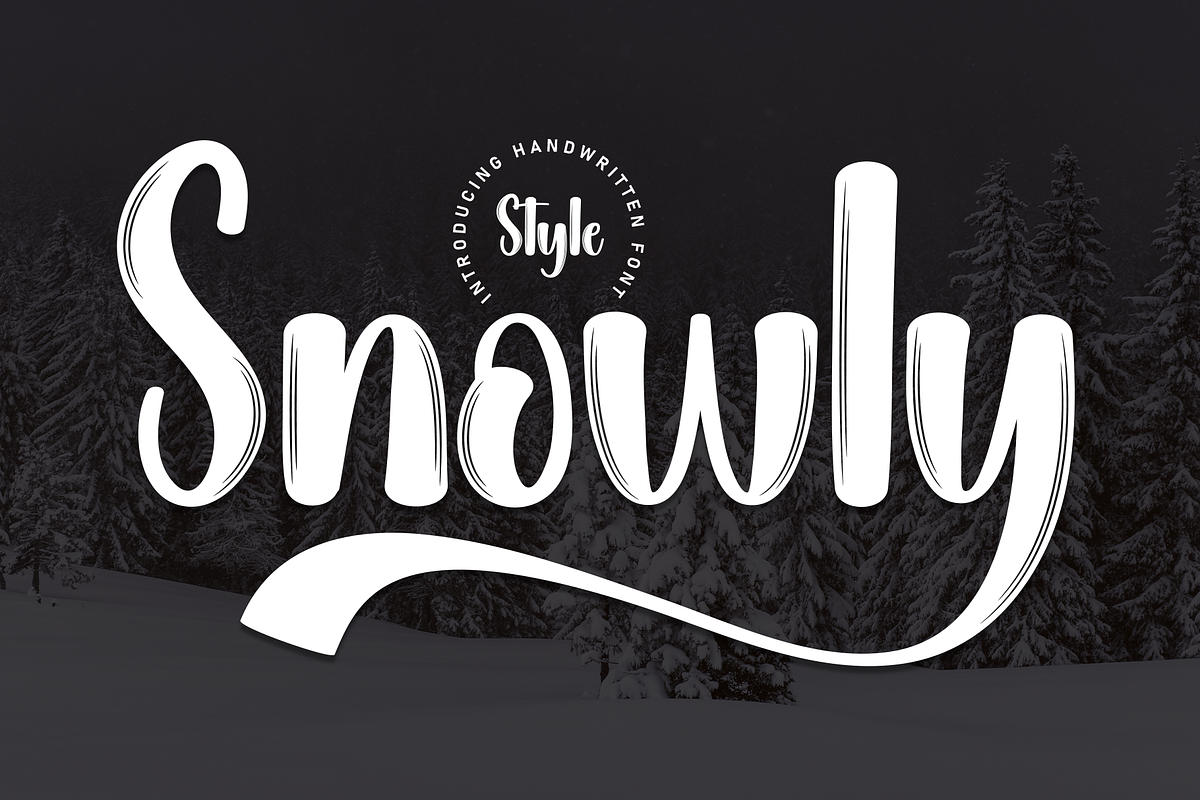 Snowly | Script Font, a Handwritten Font by Scratchones (Photo 1 of 9)