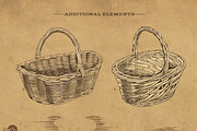 Vintage Fruits & Vegetables Baskets, an Object Graphic by ConceptCafe (Thumbnail 7 of 7)