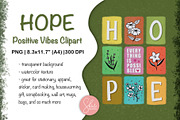 HOPE - Positive Vibes PNG Clipart, a Decorative Illustration by shielscreations (Thumbnail 1 of 15)